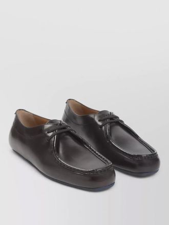 Jil Sander lace up leather loafers rubber sole