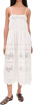 The Great. The Rosette Crochet Dress In Cream