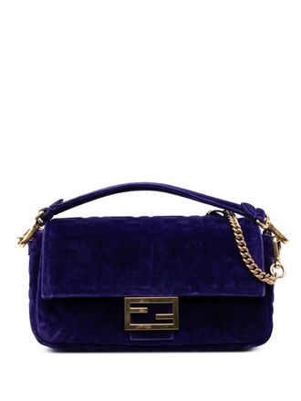 Fendi 2010-2025 Zucca Embossed Velvet Baguette satchel - women - Velvet - One Size - Purple