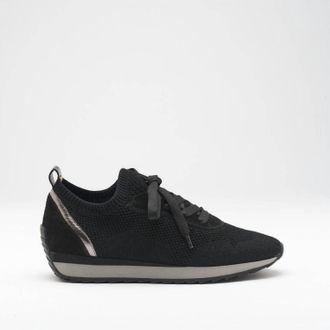Softwaves Womens Dale Leather Sneakers In Black
