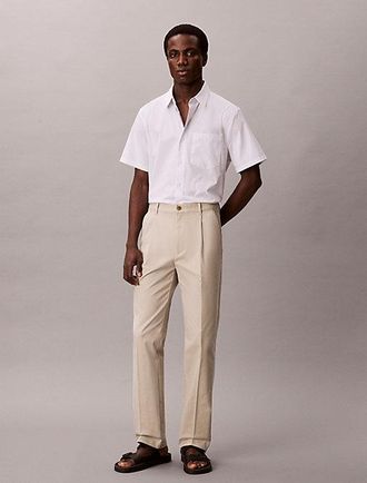 Calvin Klein Straight Cotton Sateen Chino Trousers
