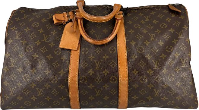 Coated Canvas Brown Keepall 55 Bag