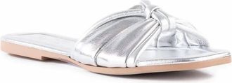 Seychelles Womens Puff Straps Slide Sandal In Silver