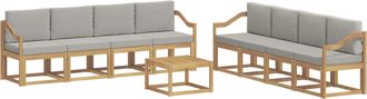 vidaXL Conjunto De Sof&aacute;s De Exterior 9 Uds. Blanco Y Gris Claro Vidaxl