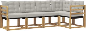 vidaXL Conjunto De Sof&aacute;s De Exterior 5 Uds. Blanco Y Gris Claro Vidaxl