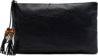 Gucci Pre-owned Gucci Calfskin Bamboo Tassel Clutch Ladies JSDFVVYXOU9O4G33