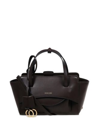 Hidesins small Flap tote bag - women - Calf Leather/Cotton - One Size - Brown