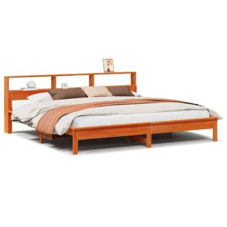 Berkfield Home Bed Frame Frame Wax Brown 180x200 cm Super King Solid Wood Pine