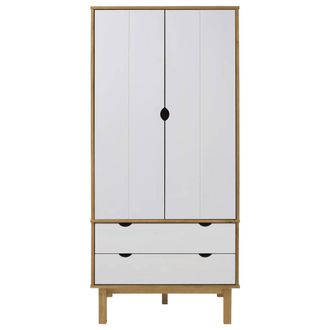 Berkfield Home Wardrobe OTTA Brown & White 76.5x53x172 cm Solid Wood Pine