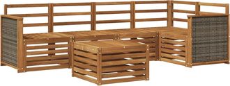 vidaXL Conjunto De Sof&aacute;s De Exterior 6 Uds. Natural Vidaxl