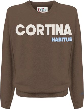 MC2 Saint Barth Heron Sweater - Heren - Ronde hals truien - Bruin - S - Wol - Truien & Vesten