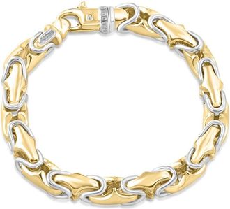 Pompeii3 Mens Solid Byzantine 14k Gold (74gram) or Platinum (143gram) 8.7mm Link Bracelet 8.5