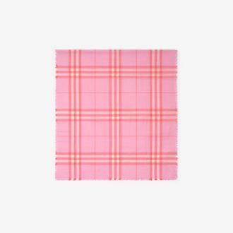 Burberry Reversible Check Wool Silk Scarf