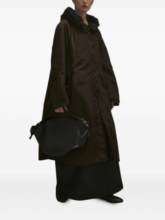 Annette G&ouml;rtz Nori faux fur coat - women - Viscose/Cotton/Recycled Nylon/Polyamide - L - Brown