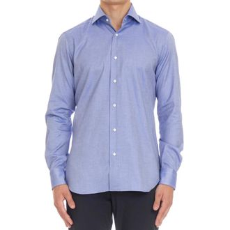 Barba Heldere Blauwe Op Maat Gemaakte Katoenen Overhemd - Heren - Zakelijke Overhemden - Blauw - 2XL - Katoen - Overhemden