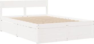 vidaXL Bed Frame without Mattress White 140x190 cm Solid Wood Pine Vidaxl