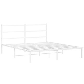 vidaXL Estructura Cama Sin Colch&oacute;n Con Cabecero Metal Blanco 160x200cm Vidaxl