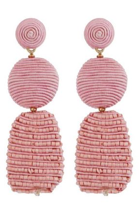 Panacea Raffia Beaded Drop Earrings in Pink at Nordstrom