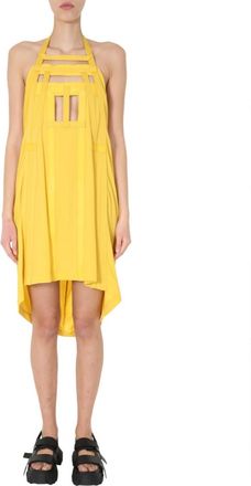 Rick Owens Yellow Halter Neck Midi Dress