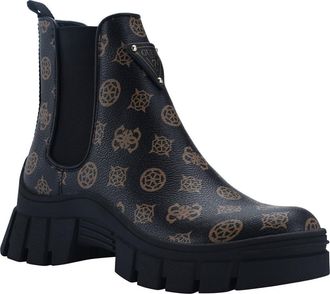 Guess Hestia Chelsea Boot in Brown/Black Faux Leather at Nordstrom Rack, Size 6.5