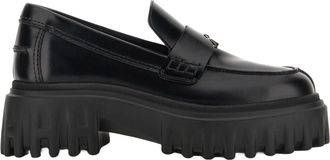 Hogan Black Platform Leather Loafers