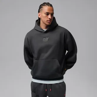 Nike Jordan Mens Jordan Brooklyn Fleece Oversized Pullover Hoodie in Grey | IV7367-060