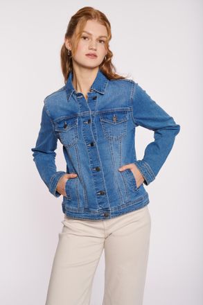 Hailys Jeansjacke HAILYS LS C DJK Ma44cy, Damen, Gr. XXL, blau, Denim/Jeans, Obermaterial: 77% Baumwolle, 21% Polyester, 2% Elasthan, Abriebeffekte, regular 
