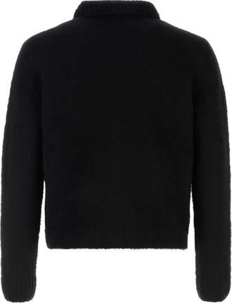 Dries Van Noten Mens Black Alpaca Blend Moro Cardigan Maglie Sweater