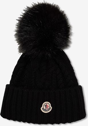 Moncler Strickmütze mit besticktem Logo