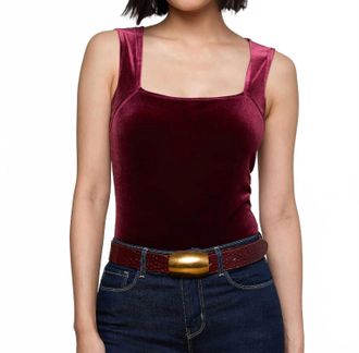 L'agence Molly Velvet Bodysuit In Dart Port