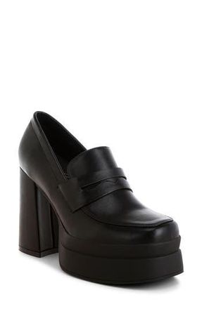 London Rag Edwina Block Heel Platform Pump in Black at Nordstrom Rack, Size 9