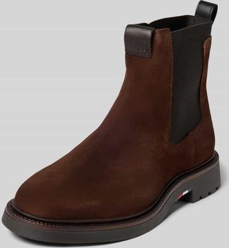 Tommy Hilfiger Chelsea Boots aus Veloursleder in Mittelbraun, Größe 41