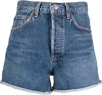 A Gold E rolled-hem denim shorts - women - Organic Cotton - 28 - Blue