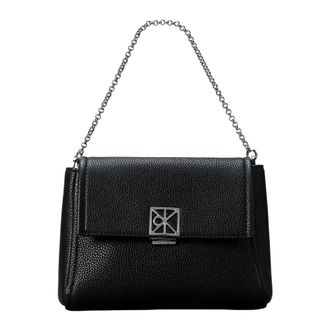 Calvin Klein Shoulder Bags, female, Black, Size: ONE SIZE Emblem HW Pebble Crossbody 20