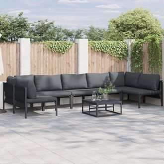 Berkfield Home Garden Sofa Set 7 pcs Anthracite Steel