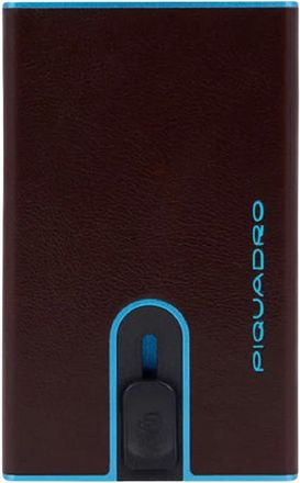 Piquadro Donkerbruine Creditcardhouder - Heren - Portefeuilles - Bruin - ONE Size - Leer - Accessoires