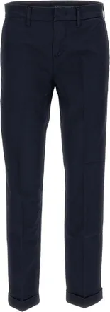 Fay Blue Stretch Cotton Slim-Fit Trousers