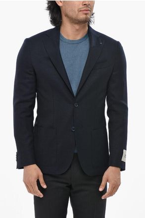 Corneliani CC COLLECTION Virgin Wool Hopsack Blazer REFINED size 48