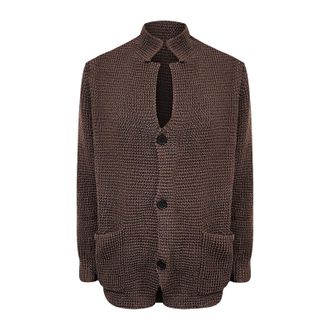 Generic Stand Up Collar Blazer Men, Knitted Sweater Men Thick Mens Heavy Weight Collar Cardigan Loose Fit Buttons Up V Neck Sweaters Outerwear Men Dress Jacke