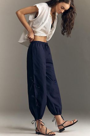 Maeve Cotton Poplin Ankle-Tie Balloon Pants