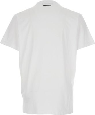 Dsquared2 Mens White Logo Cotton T-Shirt T-Shirts And Polos