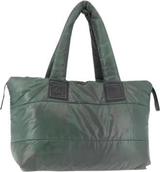 Chanel Pre-owned Vintage Nylon Tote Bag - Dames - Vintage Shopper - Groen - ONE Size - Nylon - Vintage