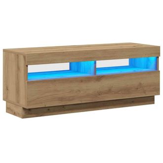 Berkfield Home TV Cabinet with LED Lights Artisian Oak 100x35x40 cm Engineered Wood | Size: 100 x 35 x 40 cm