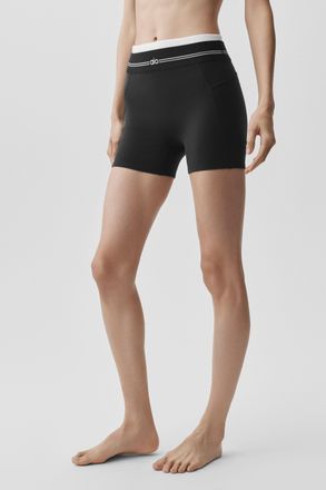 Alo | Airbrush High-Waist Better Together Short in Black/White, Size: Medium