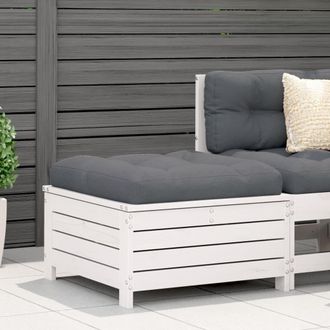 vidaXL Taburete De Jard&iacute;n Madera Maciza De Pino Blanco 62x63,5x32 Cm Vidaxl