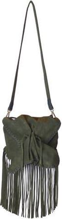 Carlos Falchi Fringe Butterfly Suede Bag in Olive at Nordstrom