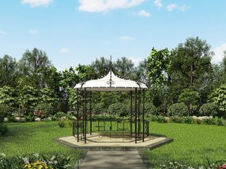 Vente-Unique Chiosco da giardino D300 x H290cm in metallo stile ferro battuto - TILCARA