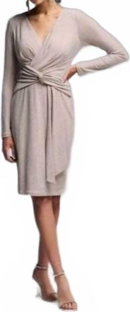 Joseph Ribkoff Wrap Shimmer Dress In Champagne
