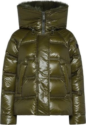 Peuterey Takan Mid Fur - Dames - Gewatteerde jassen - Groen - S - Polyester - Jassen