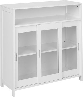 Beliani Aparador con vitrina 86 cm Blanco